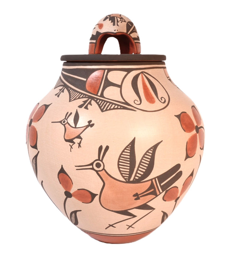 Zia Pueblo Pottery with Turtle Lid By Elizabeth Medina – Antique