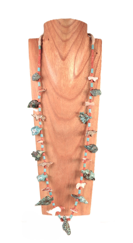 Zuni Pueblo Fetish Necklace By Sarah and Leekya Deyuse – Antique