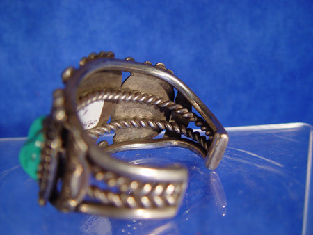 Heavy Navajo Turquoise and Sterling Silver Bracelet by Dan Simplicio