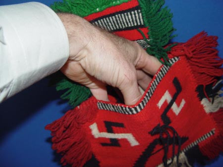 Navajo Germantown Purse with fringe "A" motif