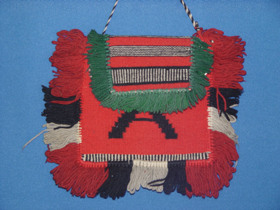 Navajo Germantown Purse with fringe "A" motif
