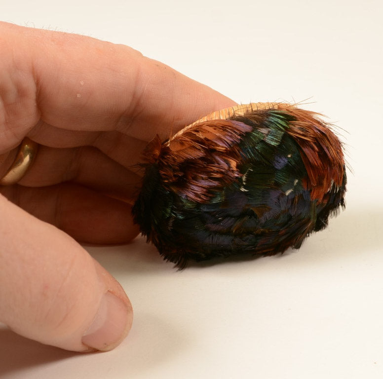 Miniature Pomo Feathered Basket by Enrique Arroyo