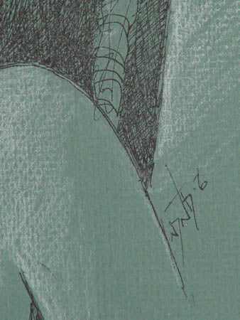 Original pen and chalk by Neil David, Hopi (b1944)