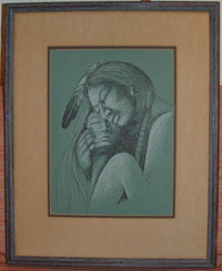 Original pen and chalk by Neil David, Hopi (b1944)