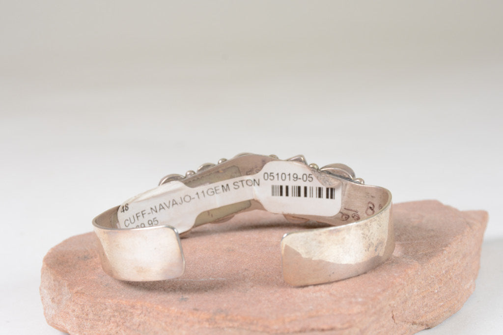 Contemporary Navajo hand made Bracelet with multiple stone settings