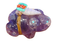 Zuni Frog Fetish in Rainbow Fluorite by Peter and Dinah Gasper