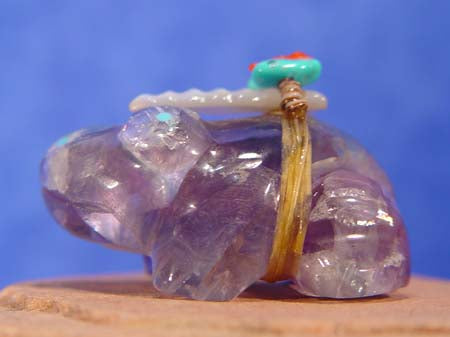 Zuni Frog Fetish in Rainbow Fluorite by Peter and Dinah Gasper