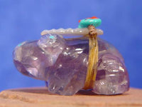 Zuni Frog Fetish in Rainbow Fluorite by Peter and Dinah Gasper