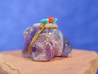 Zuni Frog Fetish in Rainbow Fluorite by Peter and Dinah Gasper
