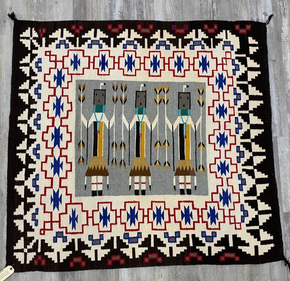 Navajo Yei Rug Teec Nos Pos Triple Border