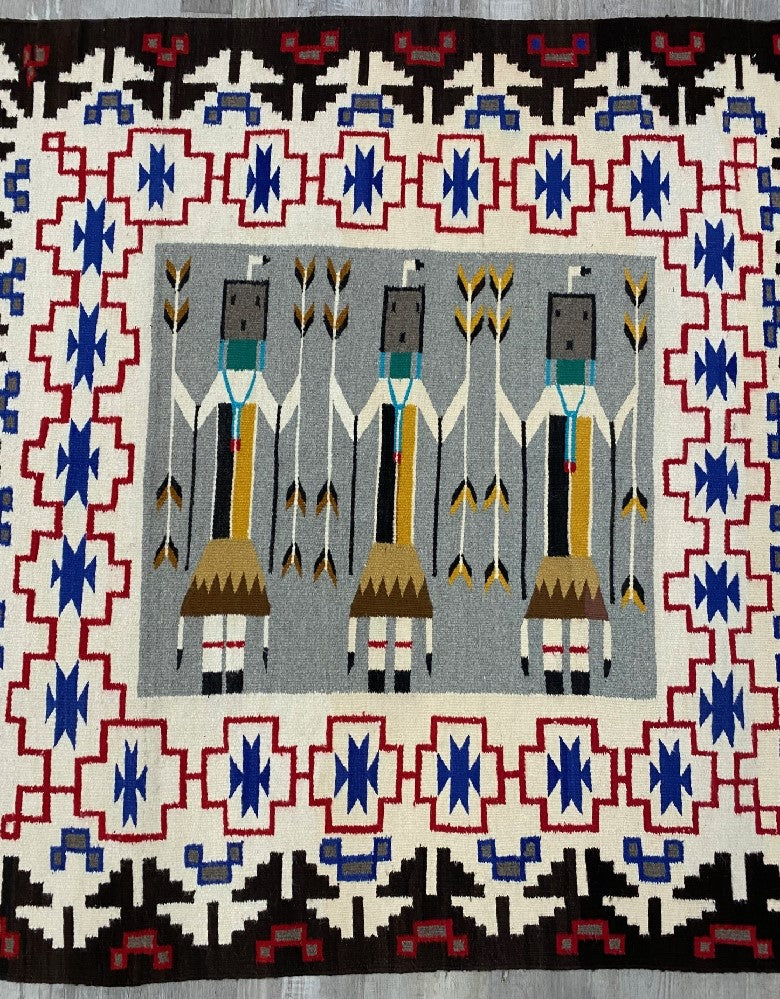 Navajo Yei Rug Teec Nos Pos Triple Border