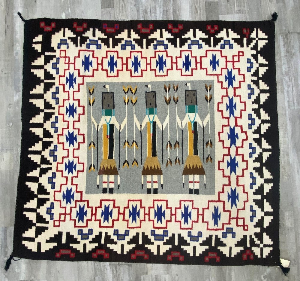 Navajo Yei Rug Teec Nos Pos Triple Border