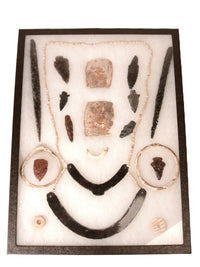 Framed Obsidian, Stone and Shell Artifacts