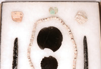 Framed Obsidian, Stone and Shell Artifacts
