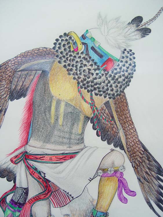 Colored Pencil drawing by master Hopi Artist Cecil Calnimptewa