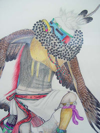 Colored Pencil drawing by master Hopi Artist Cecil Calnimptewa