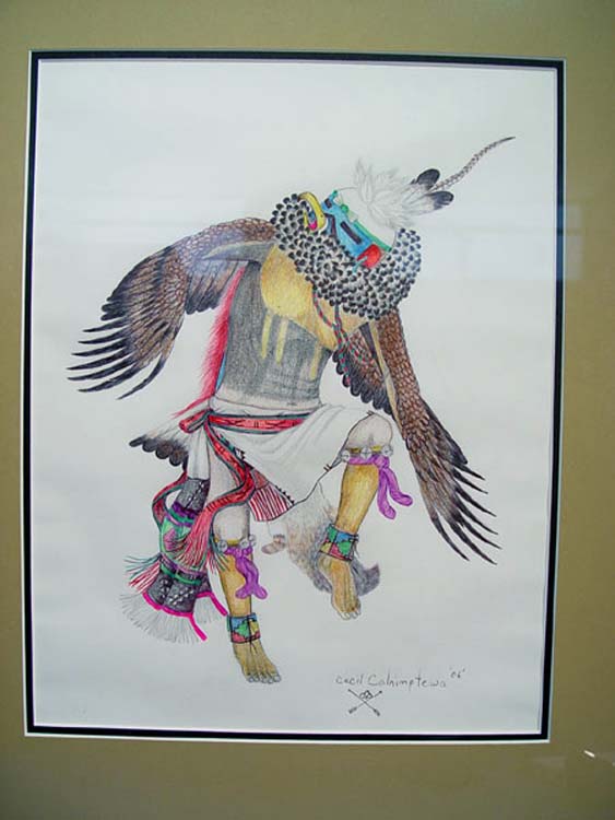 Colored Pencil drawing by master Hopi Artist Cecil Calnimptewa