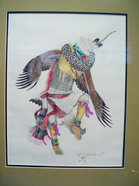 Colored Pencil drawing by master Hopi Artist Cecil Calnimptewa