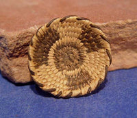 Miniature Pima basket C. 1930-40: Three Cog motif. Fine weave.