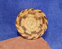 Miniature Pima Baskets 1930-40:Five cog motif. Nice weave.
