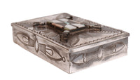 Zuni Pueblo Sterling Silver Inlay Stamped Box
