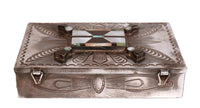 Zuni Pueblo Sterling Silver Inlay Stamped Box