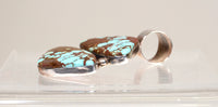 Navajo Pendant: Sterling Silver and Two Triangular Roystone NV Turquoise Stones