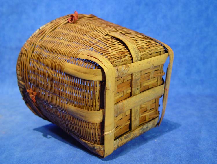 Antique Basket with small Red Cloth Ties
