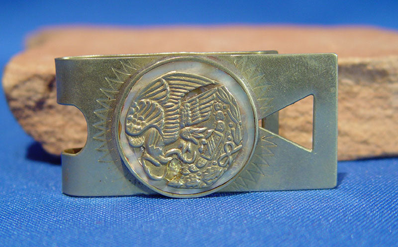 Mexican Money Clip with Eagle Eating Snake Coat of Arms of Mexico