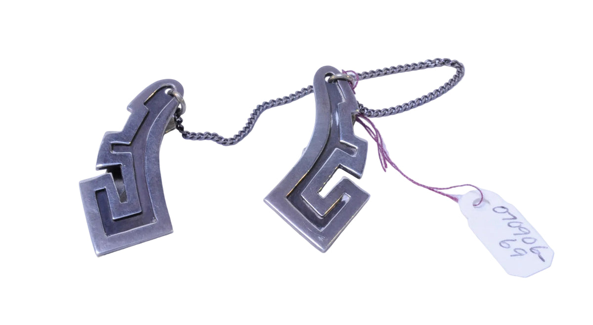 Fine Sterling Silver Vintage Taxco Shawl Clips