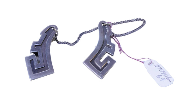 Fine Sterling Silver Vintage Taxco Shawl Clips