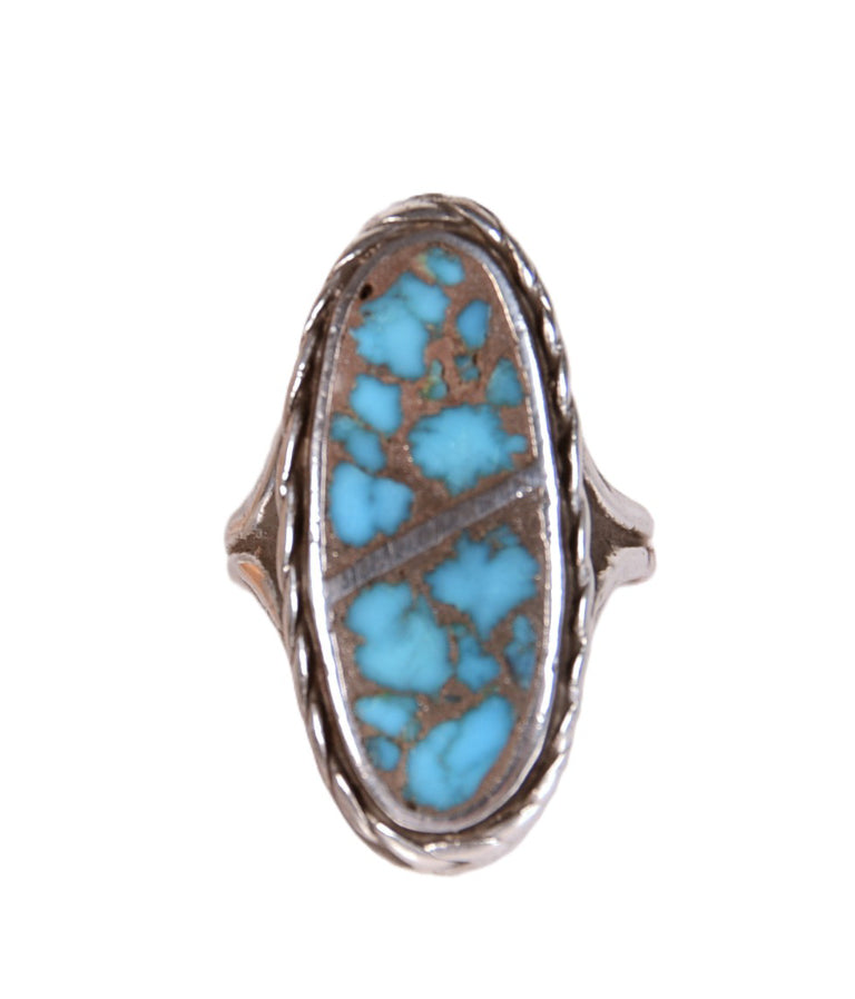 Navajo Sterling Silver and Turquoise Inlay Ring