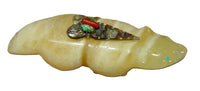 Zuni Badger Fetish in Yellow Calcite by Leland Boone
