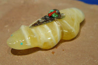 Zuni Badger Fetish in Yellow Calcite by Leland Boone