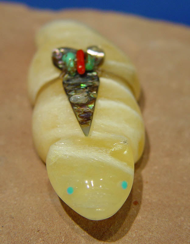 Zuni Badger Fetish in Yellow Calcite by Leland Boone
