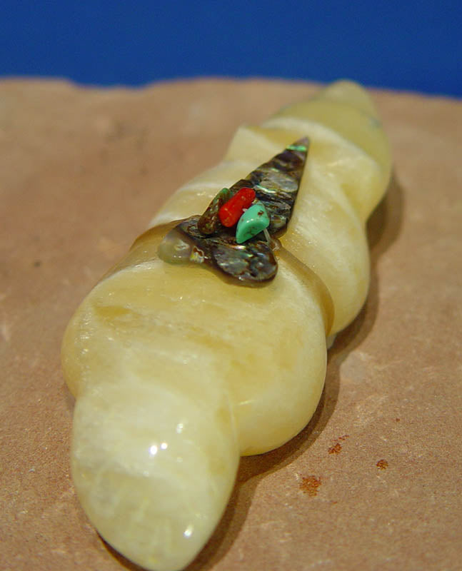 Zuni Badger Fetish in Yellow Calcite by Leland Boone