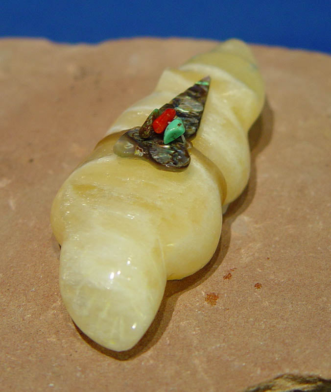 Zuni Badger Fetish in Yellow Calcite by Leland Boone
