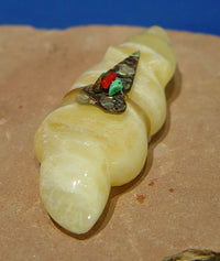 Zuni Badger Fetish in Yellow Calcite by Leland Boone