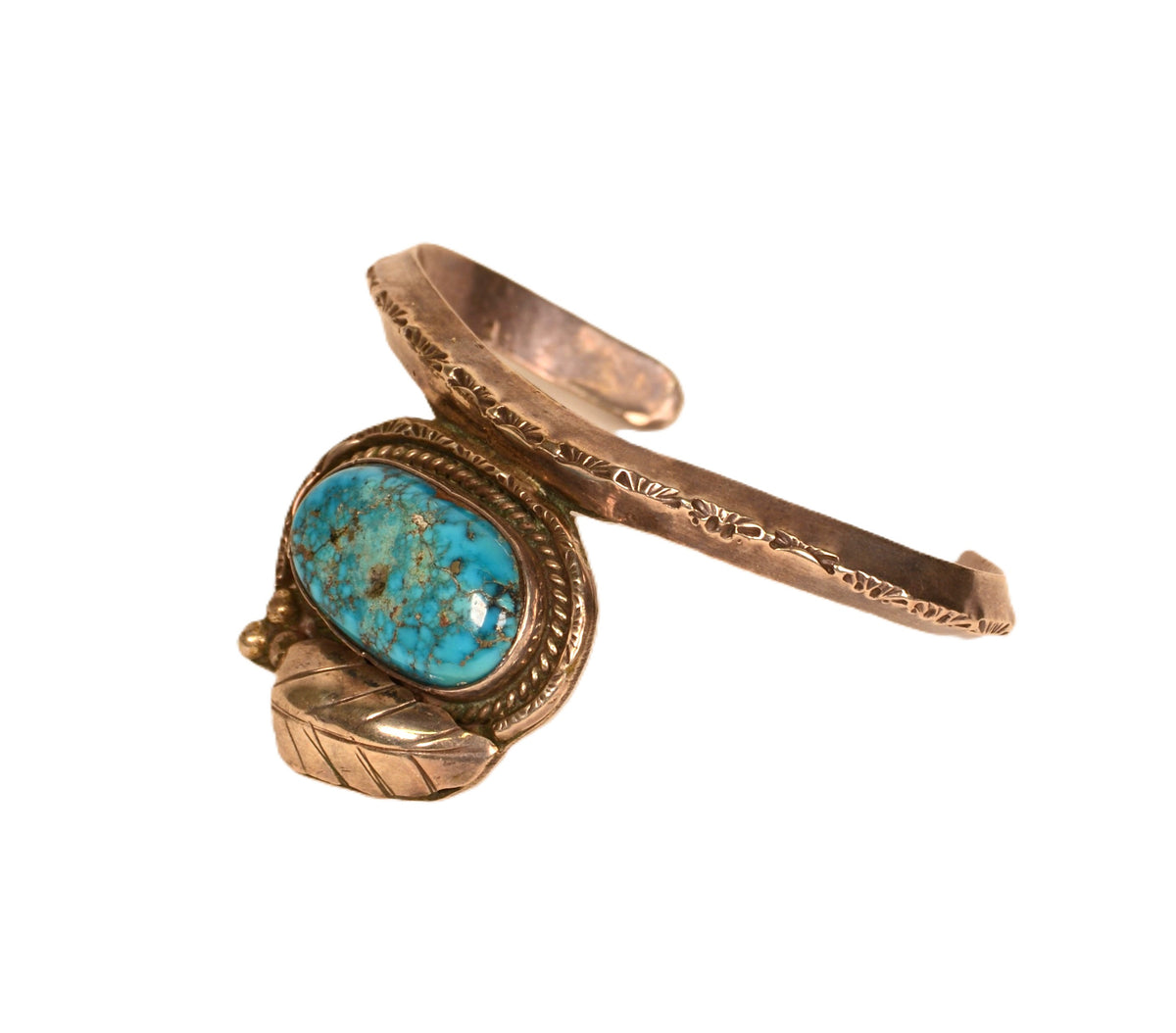 Estate Jewelry Navajo Bracelet Sterling Silver and Turquoise Cuff Bracelet