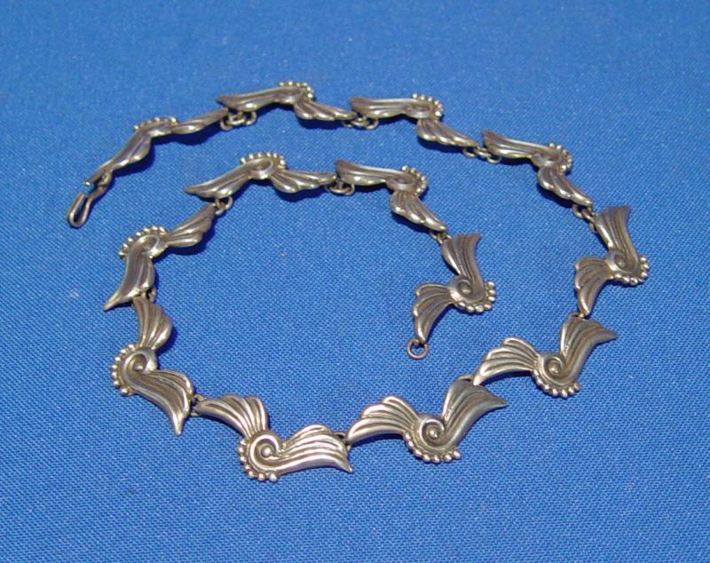 Taxco Sterling Silver Necklace by Alfredo Villasana ca 1950