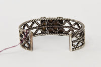 Large Navajo Bracelet with High Grade Natural Bisbee Turquoise stone setting;