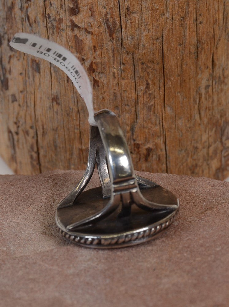 Vintage Zuni Sterling Silver and Inlay Sunface Ring Size 6