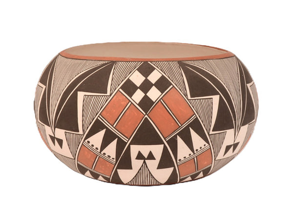 Acoma Pueblo Polychrome Pottery Large Bowl By Virginia Victorino