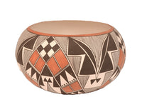 Acoma Pueblo Polychrome Pottery Large Bowl By Virginia Victorino