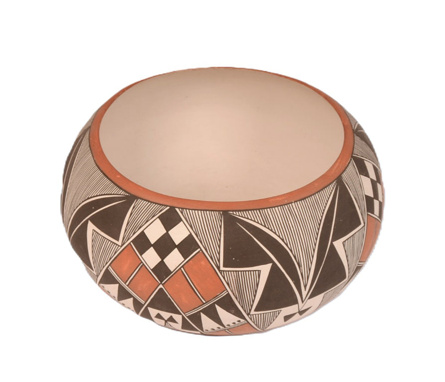 Acoma Pueblo Polychrome Pottery Large Bowl By Virginia Victorino
