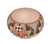 Acoma Pueblo Polychrome Pottery Large Bowl By Virginia Victorino