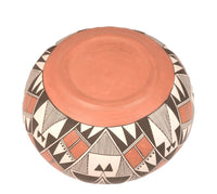 Acoma Pueblo Polychrome Pottery Large Bowl By Virginia Victorino