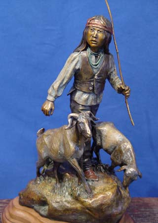 Bronze by Susan Kliewer, "Dawn Boy's Song"