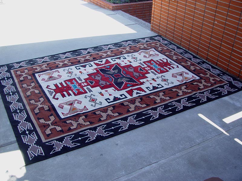 Southwest Area Rug, Navajo Teec Nos Pos Style, Contemporary 10' x 14'