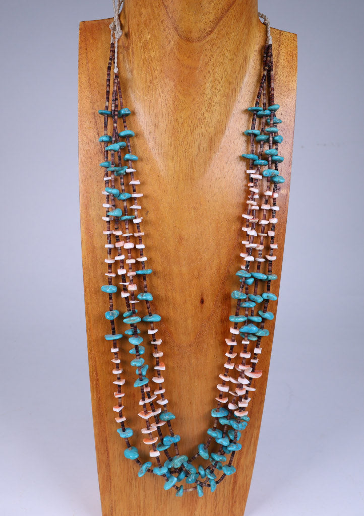 Zuni or Santo Domingo 4 Strand Multicolor Necklace
